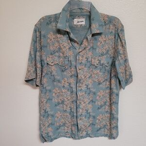 Wrangler Coconut Cowboy Floral Weed Print Camp Shirt